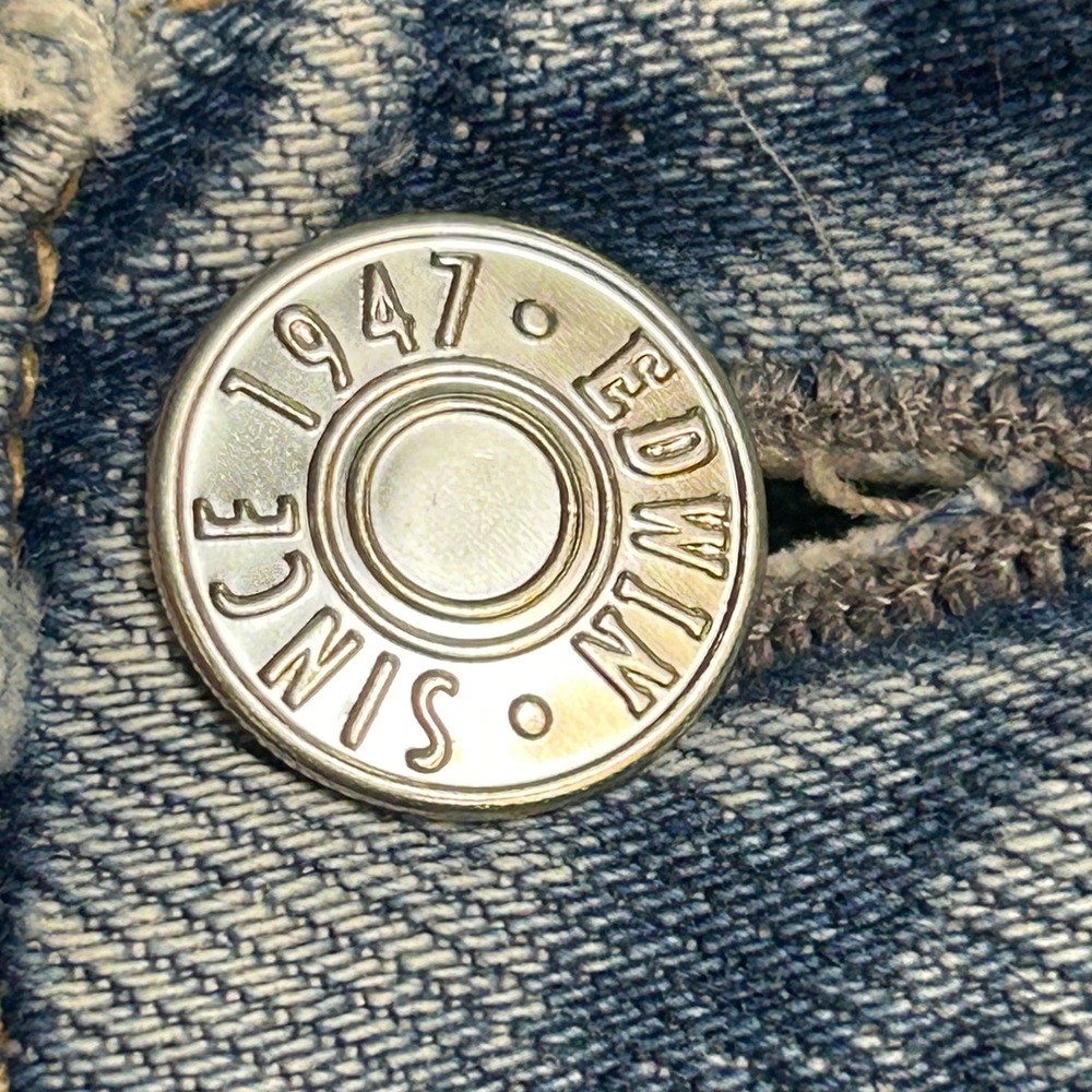 Edwin Tash Relaxed Straight Leg Distressed Ripped Jeans Button Fly 29- See Meas. - Picture 5 of 14